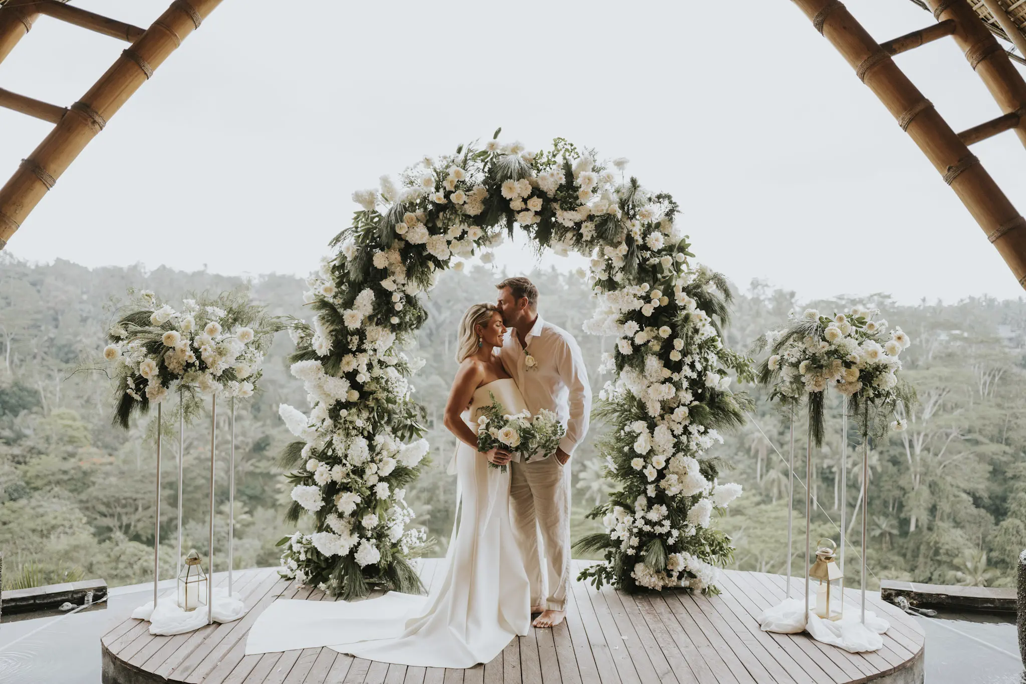 Majestic bamboo chapel in ubud amora bali wedding