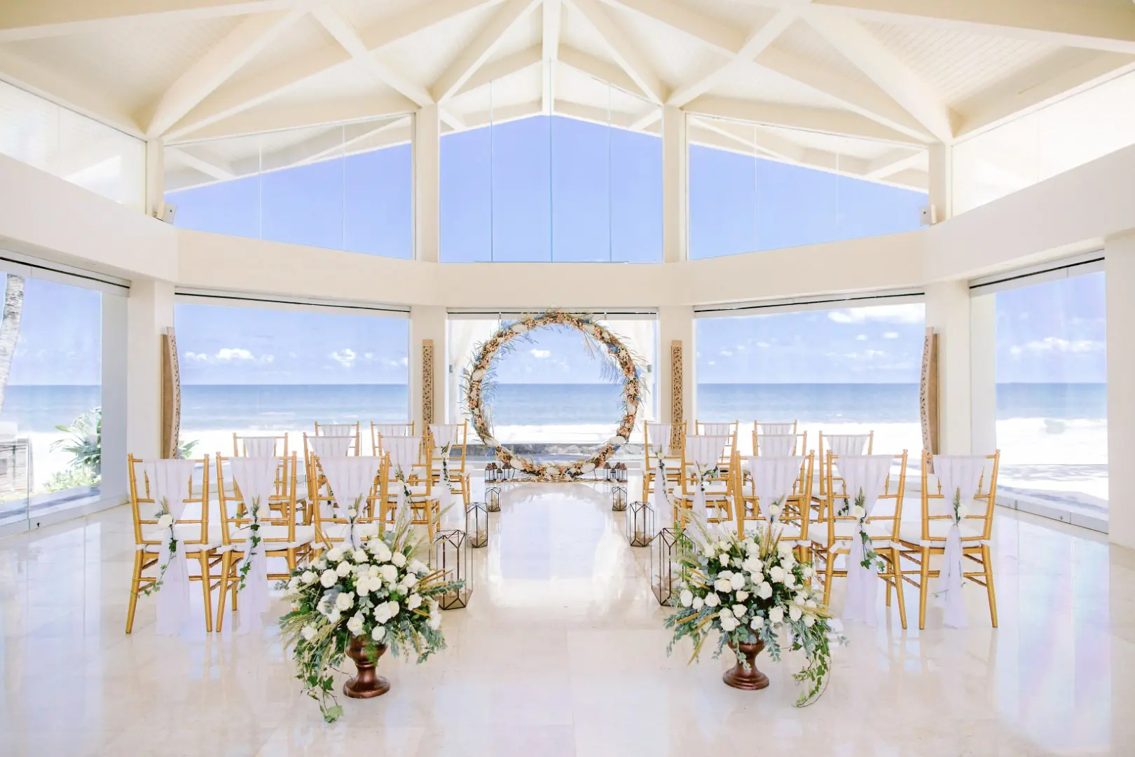 Beach view pavillion ceremony in seminyak center
