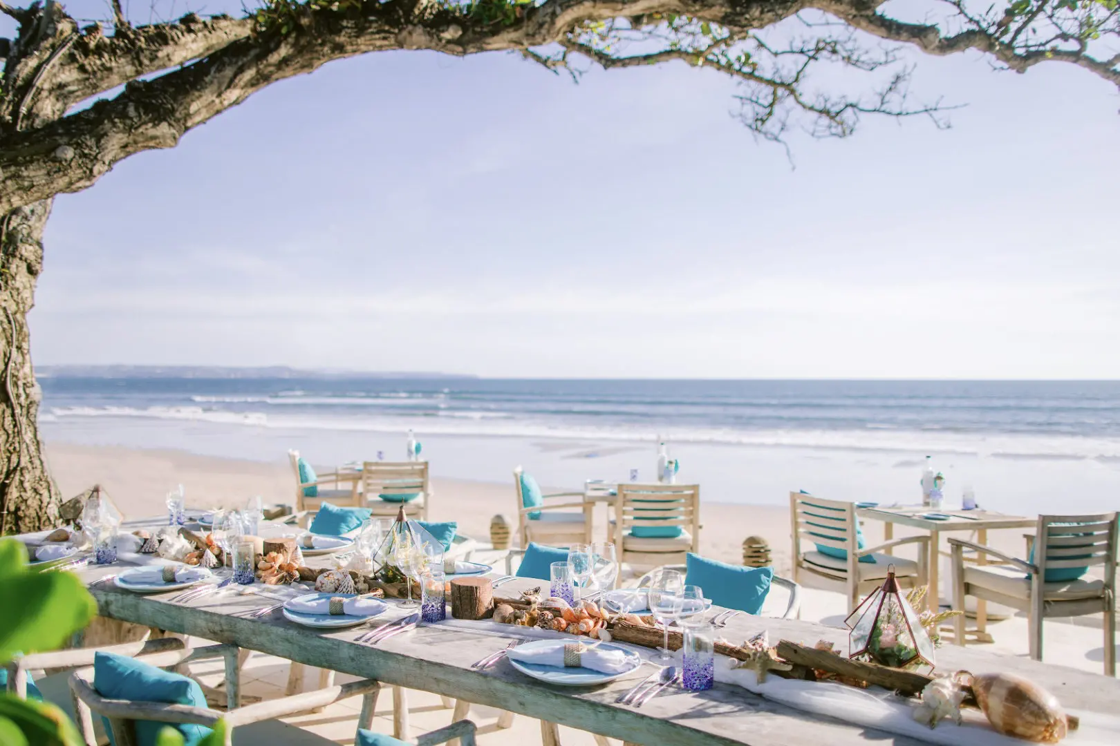 Beach view pavillion ceremony in seminyak center