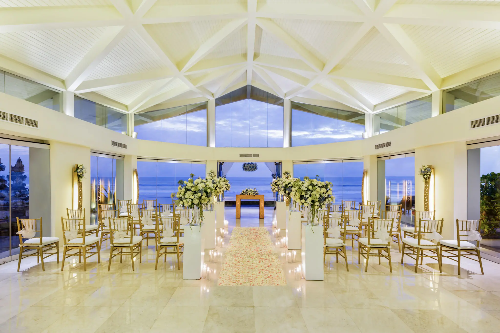 Beach view pavillion ceremony in seminyak center